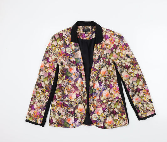 Topshop Womens Multicoloured Floral Jacket Size 6