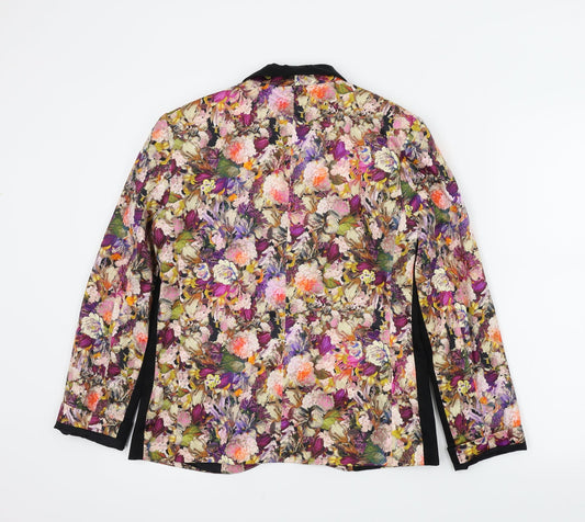 Topshop Womens Multicoloured Floral Jacket Size 6