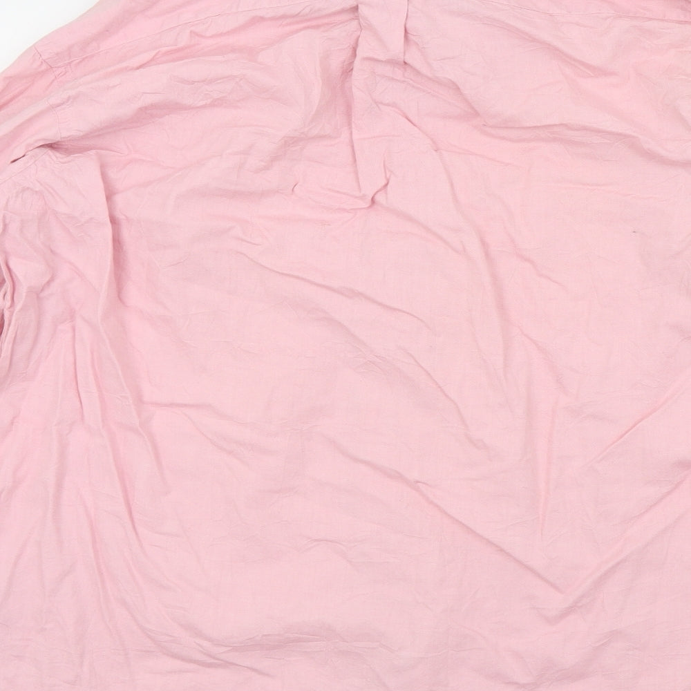 Mens UK Size 16 Liberty Pink Button-Up Long Sleeve Casual Shirt