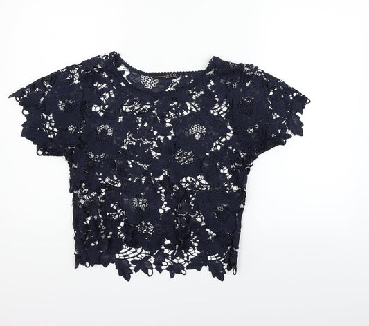 Womens UK Size S Atmosphere Blue Basic Blouse