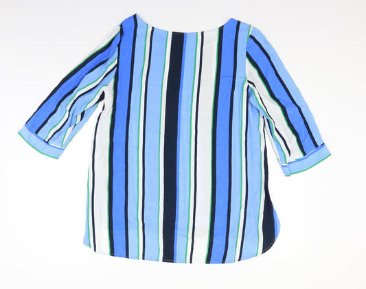 NEXT Womens Blue Striped T-Shirt Dress Size 16