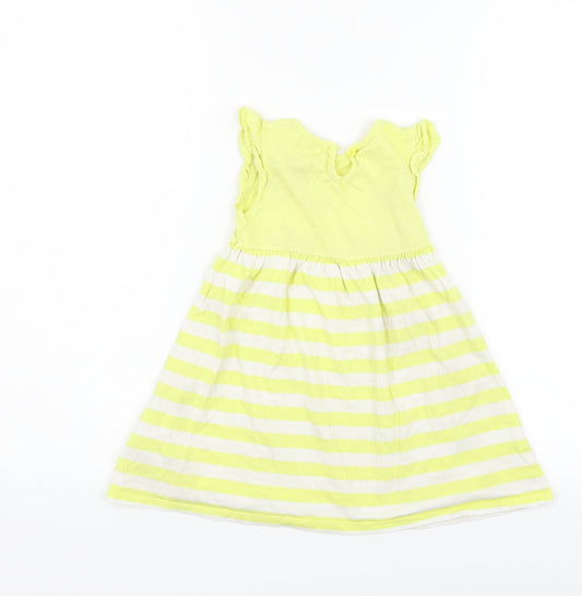 BHS Girls Yellow Striped Fit & Flare Size 18-24 Months