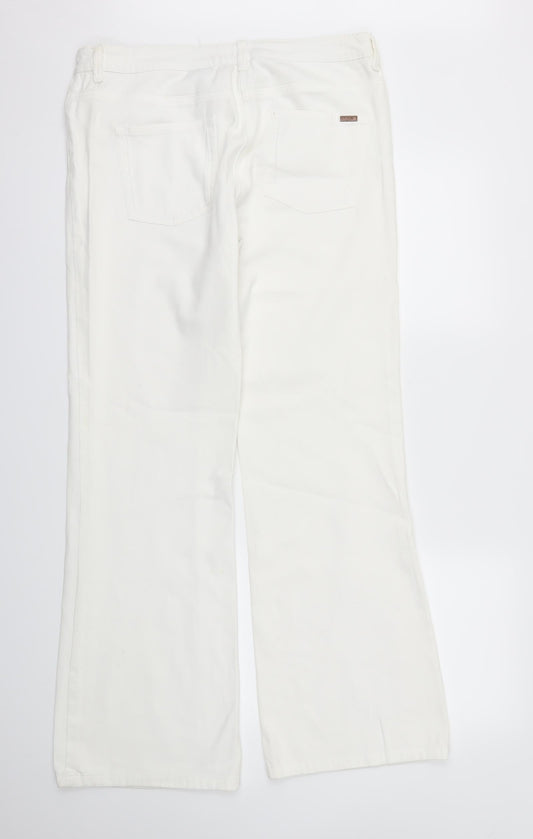 Next Womens White Straight Jeans Size 14 L32 in