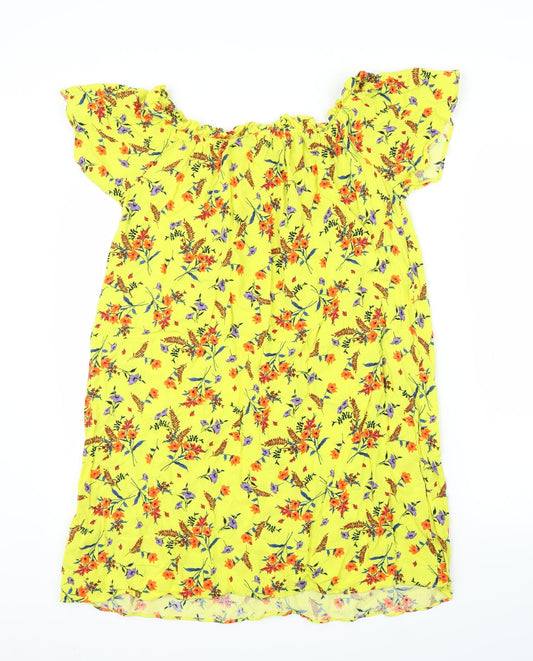 Back view of Papaya women’s yellow floral shift, size UK 14