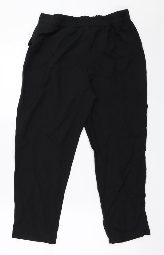 Womens UK Size 8 ASOS Regular Fit Cropped Black Trousers