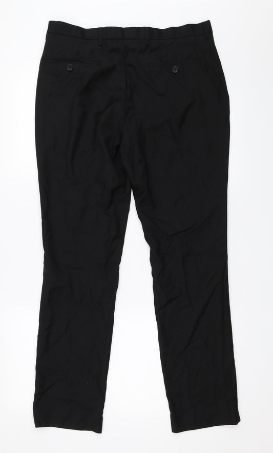 Burton Mens Black Trousers Size 32 in L31 in