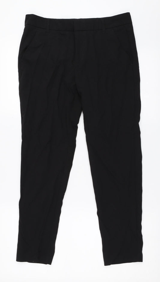 Womens UK Size 36 Stradivarius Regular Fit Black Trousers