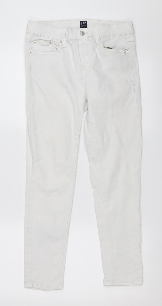 Womens UK Size 27 in Gap Regular Fit Skinny White Jeans
