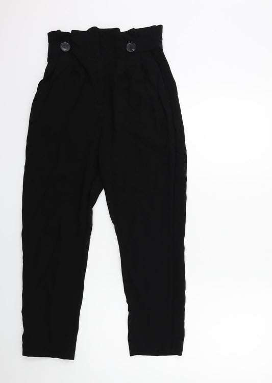 Womens UK Size 8 H&M Regular Fit Black Trousers