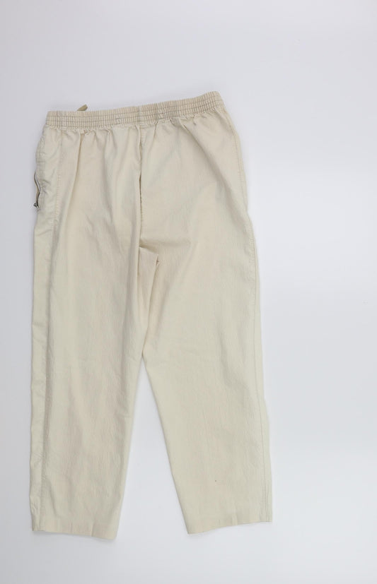 Womens UK Size 30 in Preworn Regular Fit Cropped Beige Trousers
