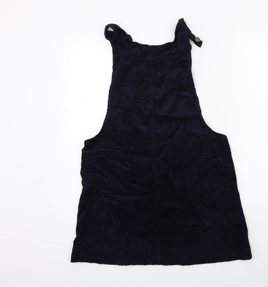 POP Womens Blue Corduroy Pinafore/Dungaree Dress Size S