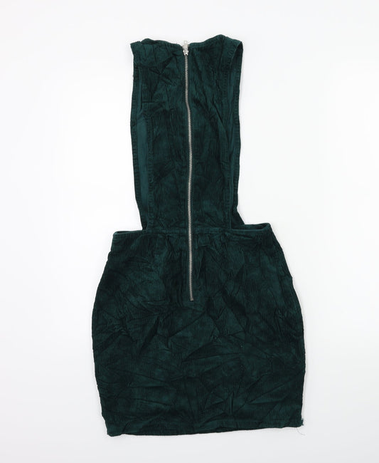 Miss Selfridge Womens Green Corduroy Pinafore/Dungaree Dress Size 6