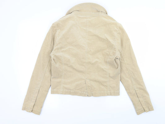 E-vie Womens Beige Corduroy Jacket Blazer Size 16