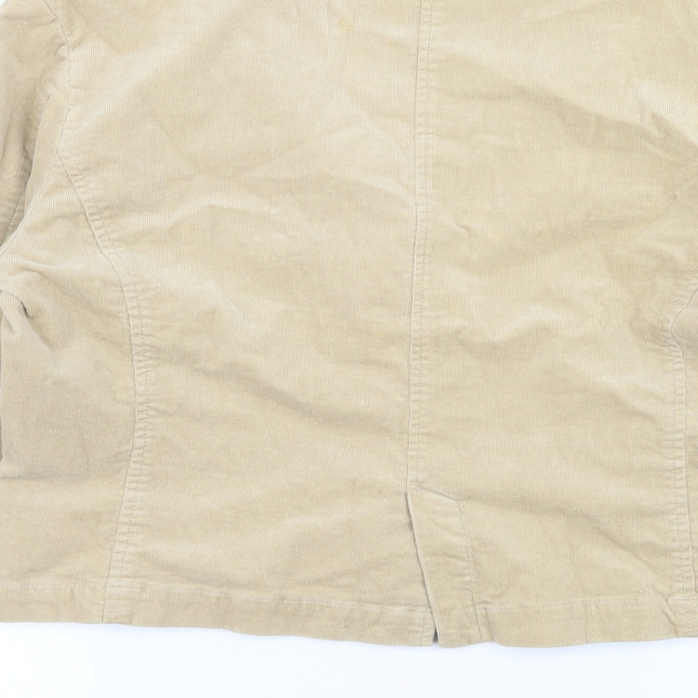 E-vie Womens Beige Corduroy Jacket Blazer Size 16