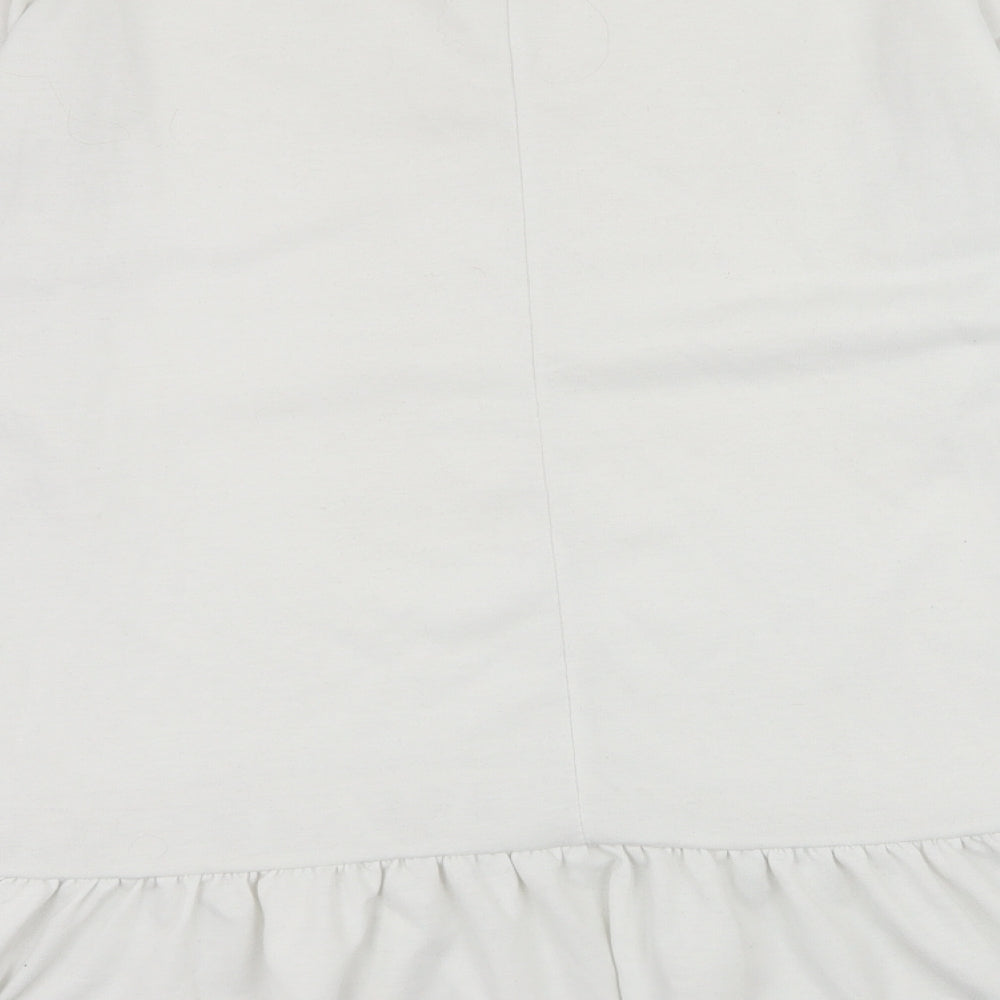 Boohoo Womens White  Jersey Pullover Sweatshirt Size 8