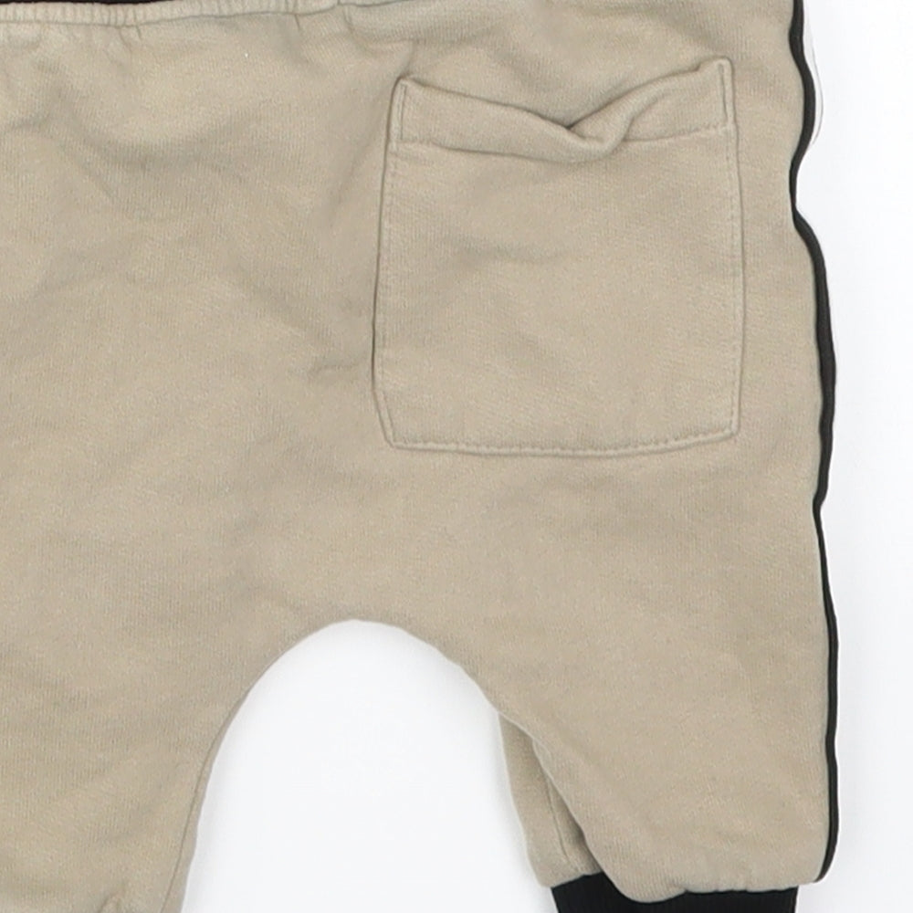 NEXT Baby Beige Striped Sweatpants Trousers Size 3-6 Months