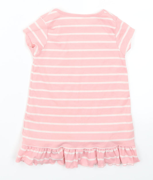 Matalan Girls Pink Striped T-Shirt Dress Size 12-18 Months