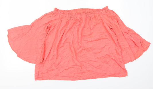 Womens UK Size 14 F&F Pink Basic Blouse