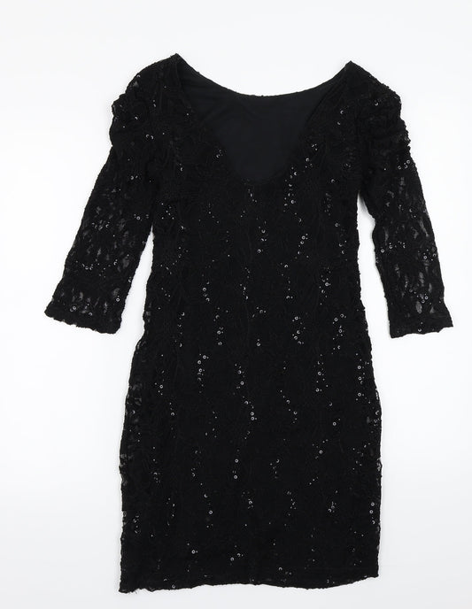 Evie Womens Black A-Line Size 10