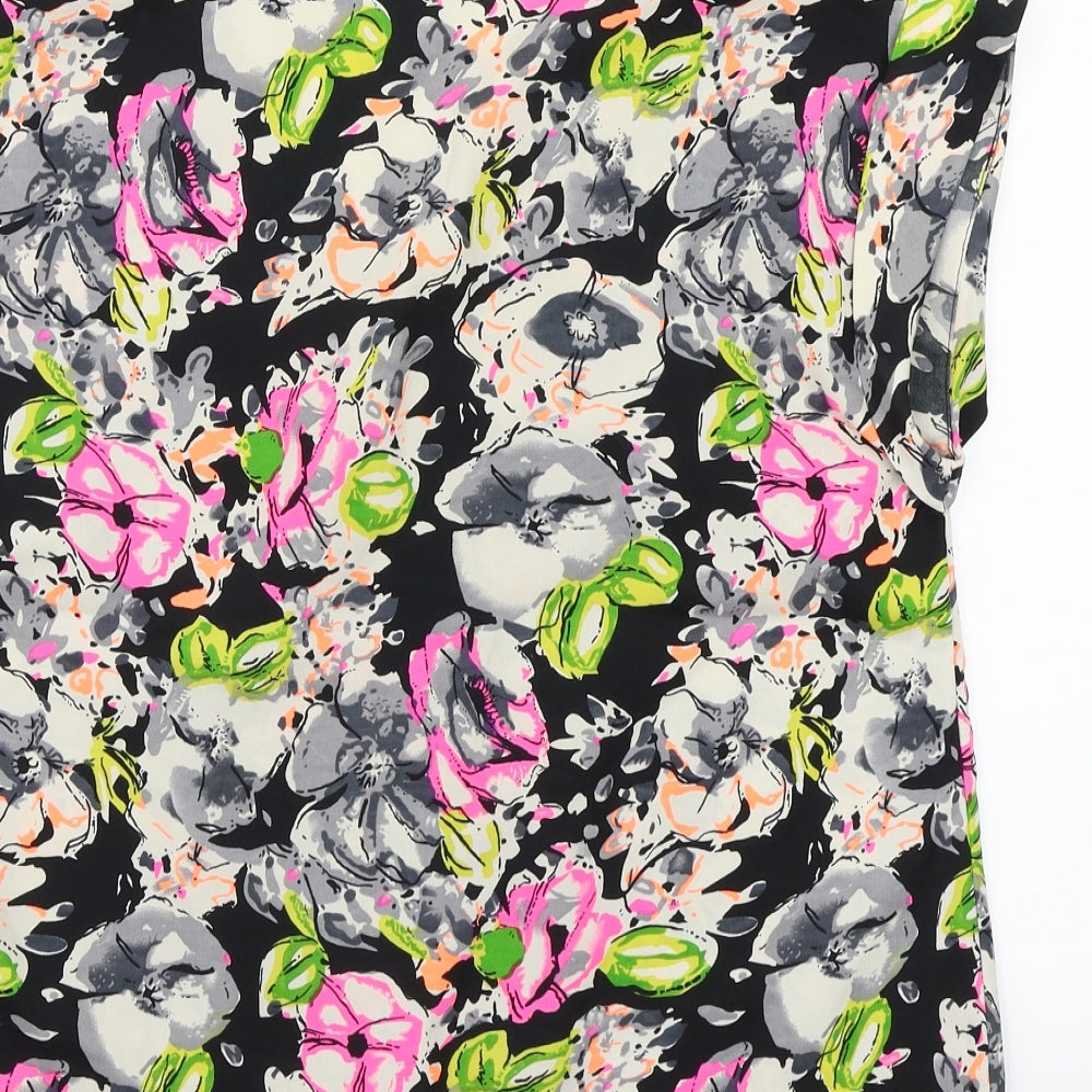 Primark Womens Black Floral Basic T-Shirt Size 12