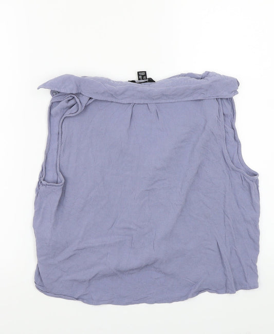 Womens UK Size 14 Newlook Blue Basic Button-Up