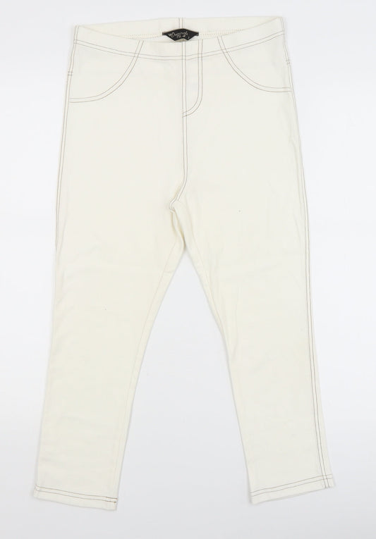 Womens UK Size S Originals Slim Fit Cropped White Trousers
