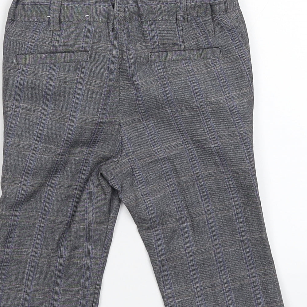 Monsoon Boys Grey Check Capri Trousers Size 3-6 Months