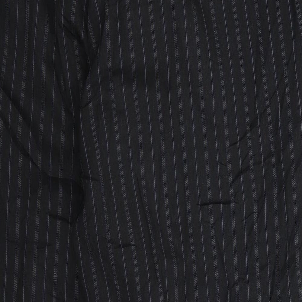 Karl Jackson Mens Black Striped Dress Pants Trousers Size 34 L27 in