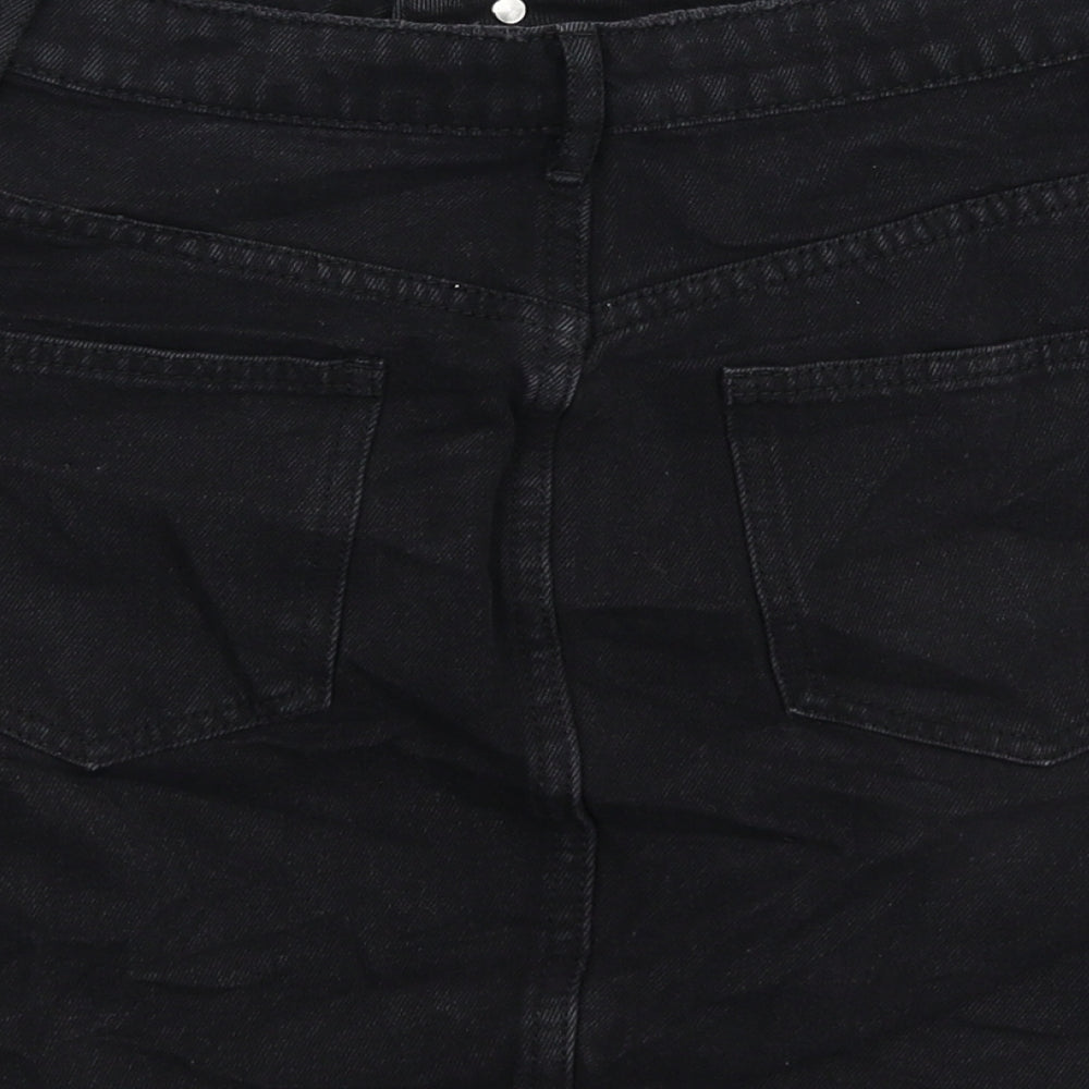 Missguided Womens Black  Denim A-Line Skirt Size 10