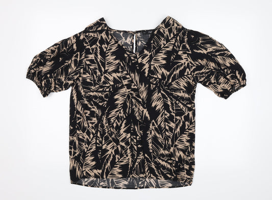 Womens UK Size 12 F&F Black Basic Blouse