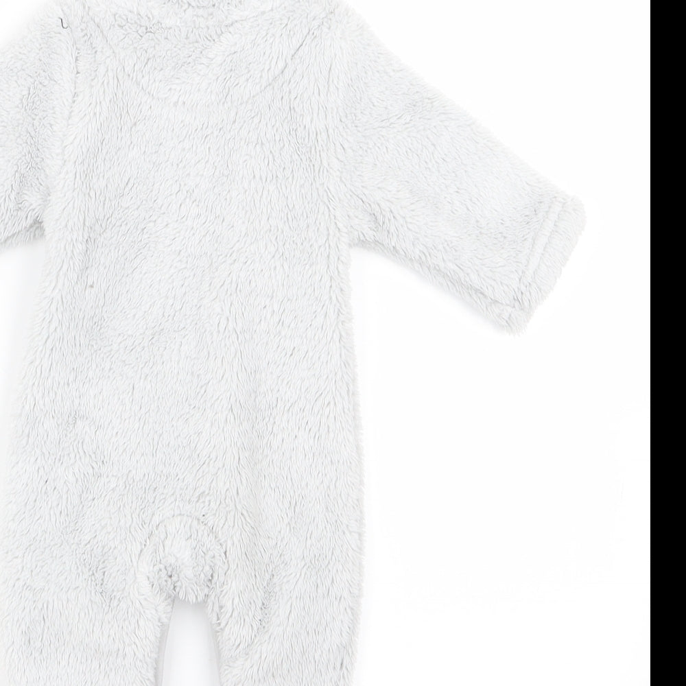 Preworn Baby Grey Babygrow One-Piece Size 0-3 Months - v