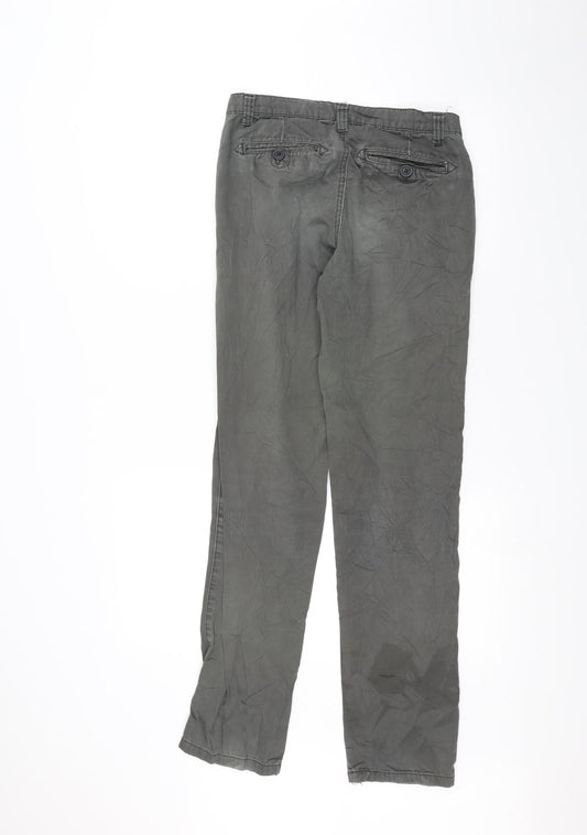 Mens UK Size 26 Preworn Regular Fit Straight Green Jeans