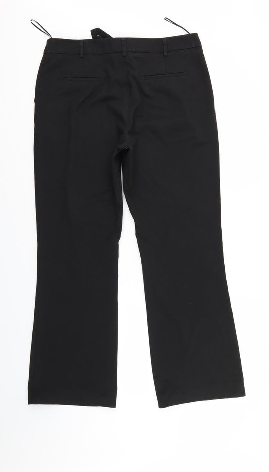 Womens UK Size 12 NEXT Regular Fit Black Trousers