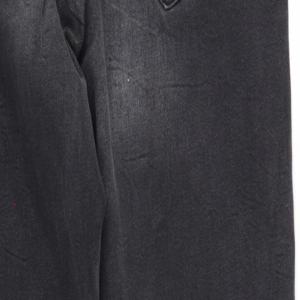 Denim & Co. Womens Black Denim Tapered Jeans Size 12 L27 in