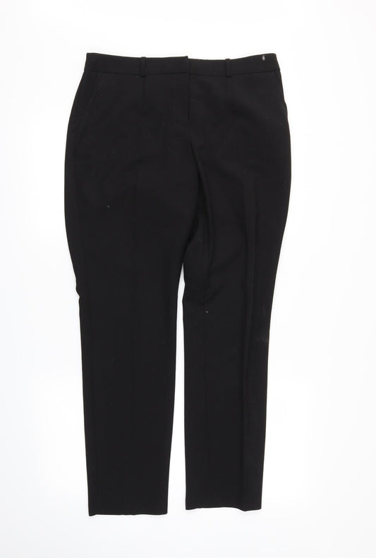 Womens UK Size 12 M&Co Regular Fit Dress Pants Black Trousers