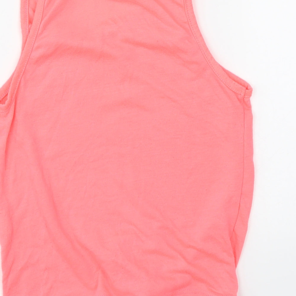 Primark Girls Pink Cropped T-Shirt Size 6-7 Years - Reversible Sequins