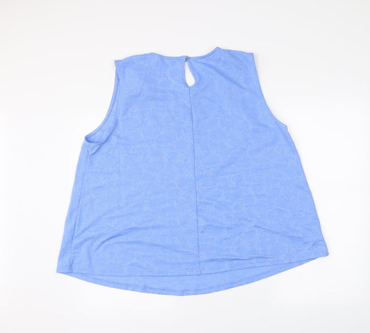 Authentic Womens Blue Basic Tank Size 22