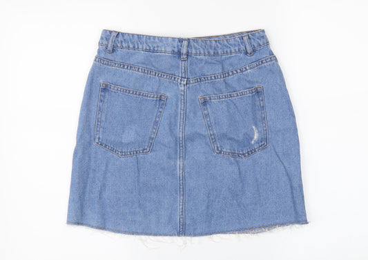 H&M Womens Blue  Denim Mini Skirt Size 8