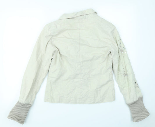VILA Womens Beige Jacket Blazer Size M