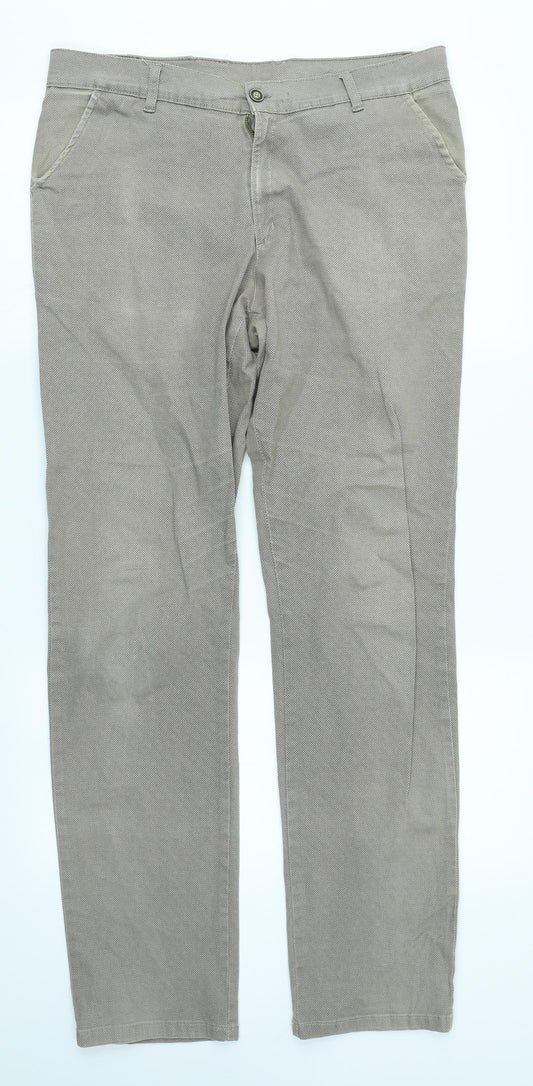 Mens UK Size 34 in Adriano Calitri Regular Fit Brown Trousers