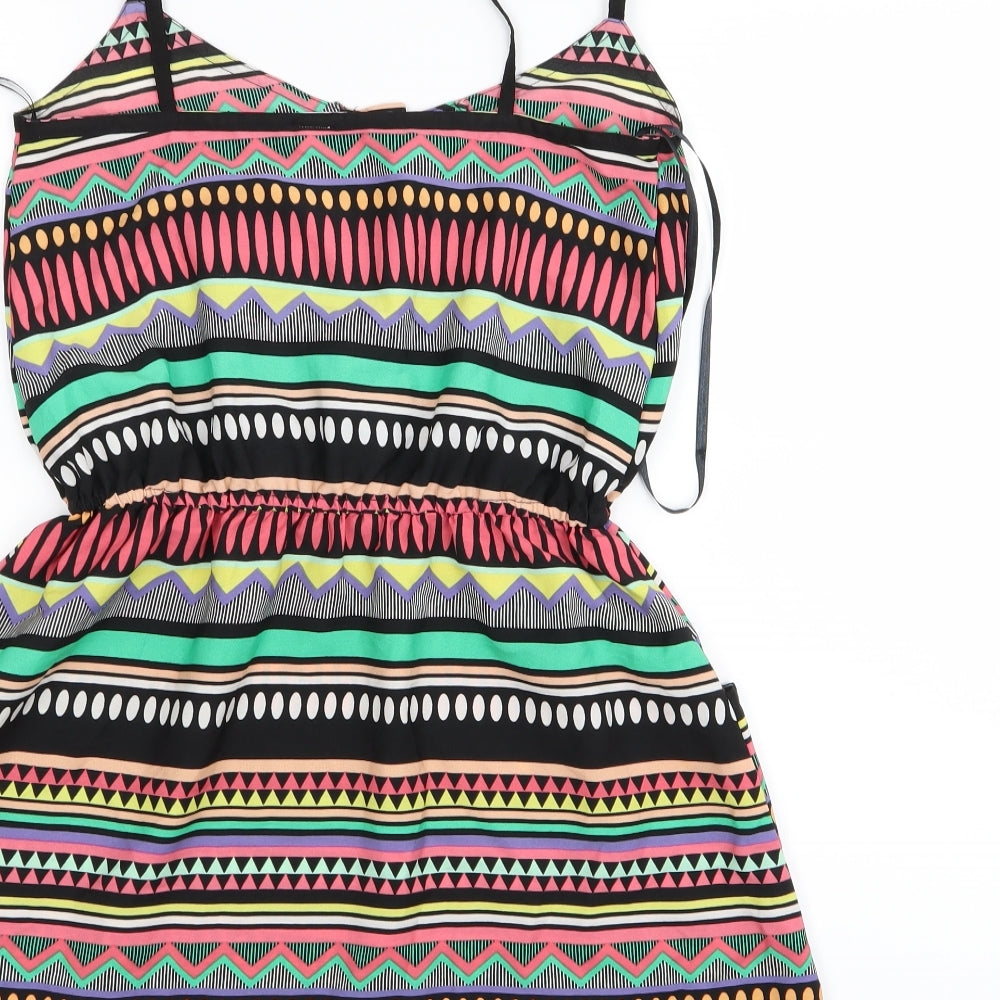 OCEAN CLUB Womens Multicoloured Geometric Fit & Flare Size 6