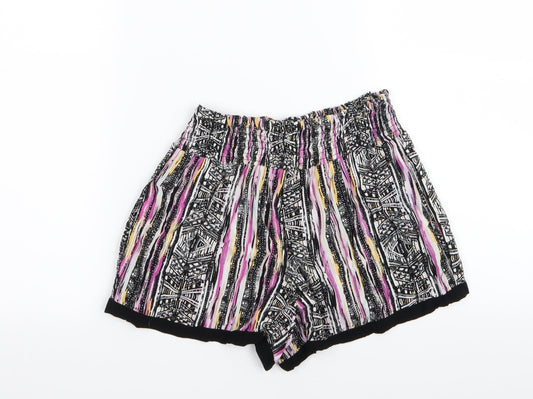 Cotton On Womens Multicoloured Geometric  Sweat Shorts Size S - Stretch waistband