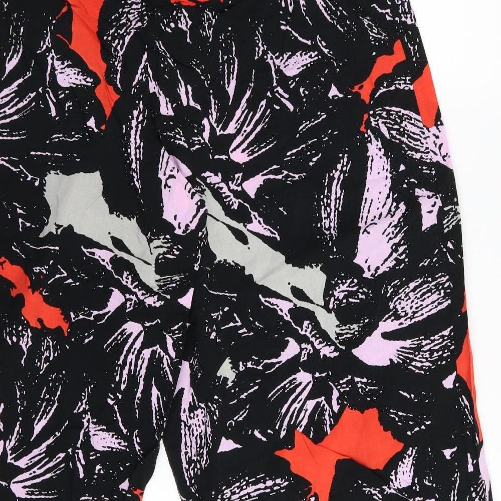 Womens UK Size 10 Papaya Regular Fit Capri Black Trousers