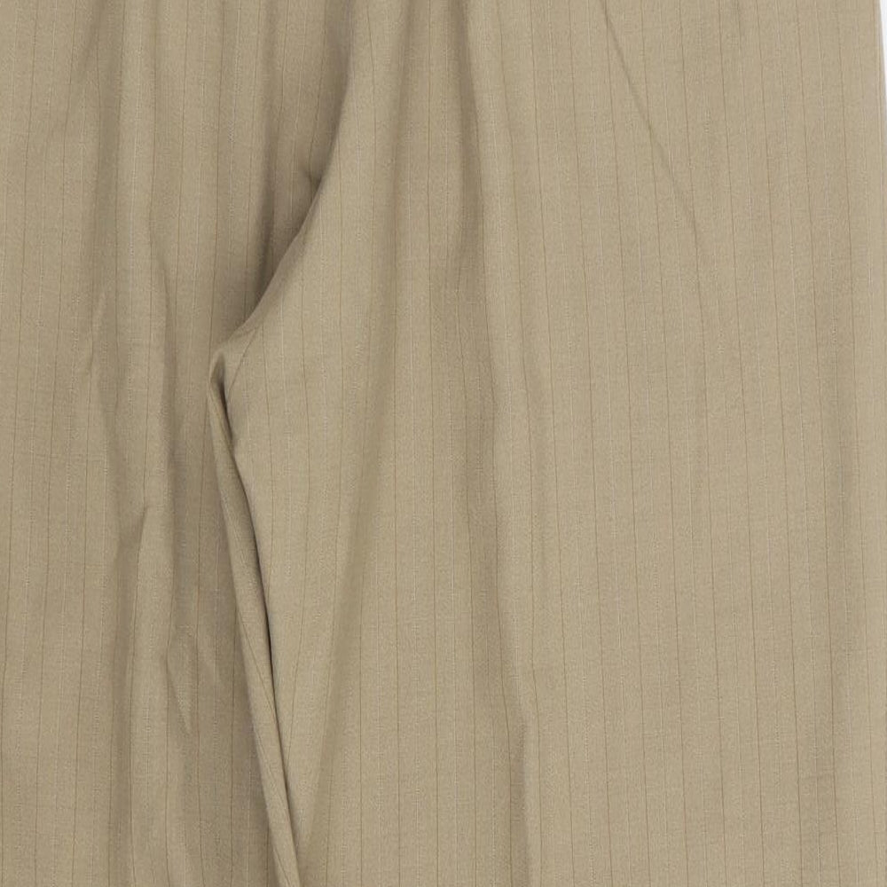 Preworn Mens Beige Striped Trousers Size 32 in L27 in