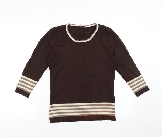 Just Elegance Womens Brown Pullover Jumper Size S