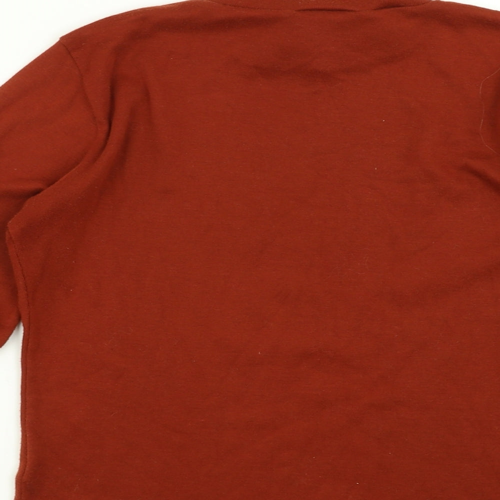 Womens UK Size 8 Emreco Brown Basic T-Shirt
