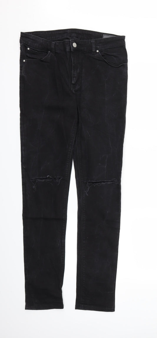 Womens UK Size 32 ASOS Regular Fit Skinny Black Jeans