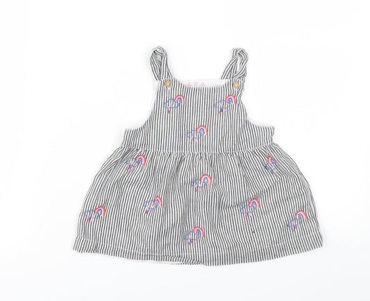 little ones Girls Black Striped Jacket Dress Size 3-6 Months