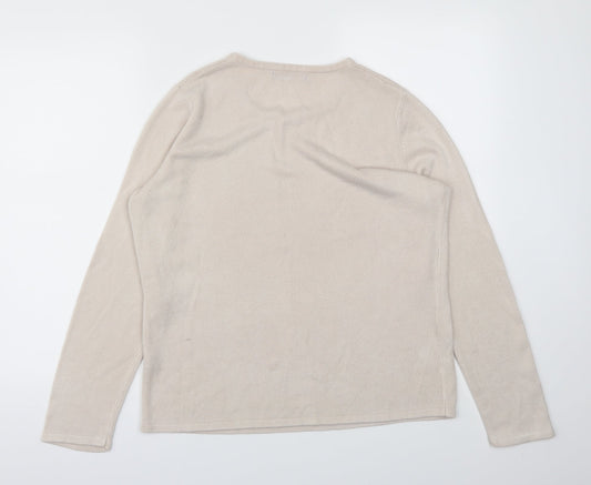 BM Womens Beige Pullover Jumper Size M
