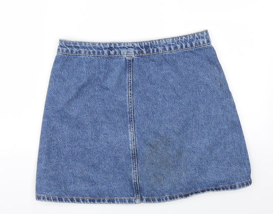 Denim & Co. Womens Blue A-Line Skirt Size 12